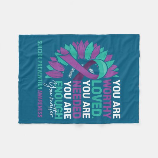 Sunflower Suicide Prevention Awareness Motivationa Fleece Deken (Voorkant (Horizontaal))