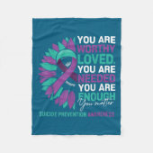 Sunflower Suicide Prevention Awareness Motivationa Fleece Deken (Voorkant)