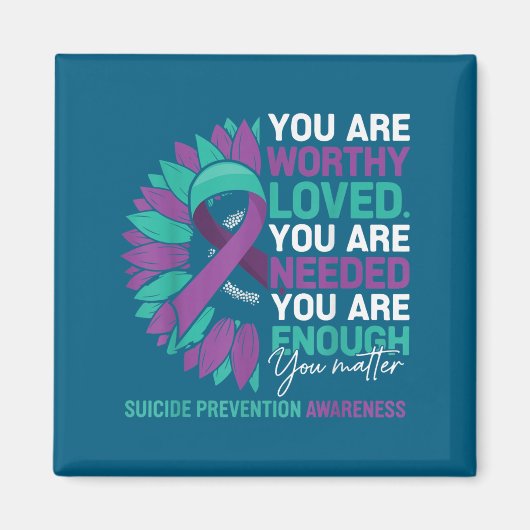 Sunflower Suicide Prevention Awareness Motivationa Magneet (Voorkant)
