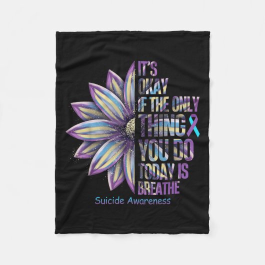 Sunflower Suicide Prevention Awareness Week Teal P Fleece Deken (Voorkant)