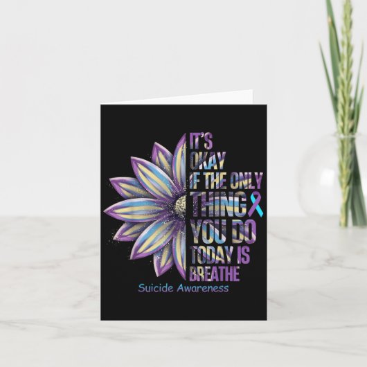 Sunflower Suicide Prevention Awareness Week Teal P Kaart (Voorkant)