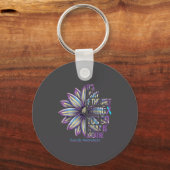 Sunflower Suicide Prevention Awareness Week Teal P Sleutelhanger (Voorkant)