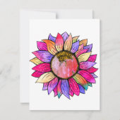 Sunflower Summer Floral Party Pink & Purple Bedankkaart (Voorkant)