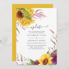 Sunflower Summer Wedding Update Kaart