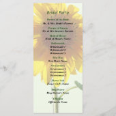 Sunflower Sunbathing Wedding Programme Programmakaart (Achterkant)