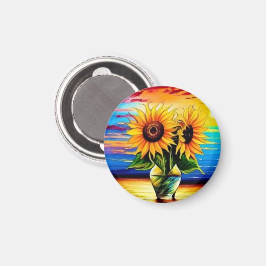 Sunflower Sunset Beach Magneet (Voorkant / Achterkant)