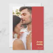 Sunflower Sunset Coral Gold Wedding Kaart (Achterkant)