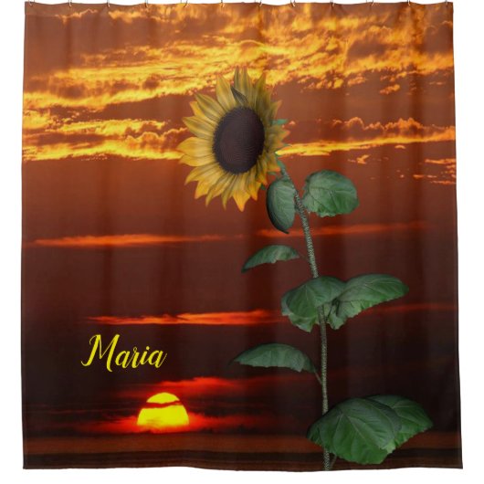 Sunflower Sunset Showgordijn Douchegordijn (Voorkant)