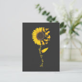 Sunflower Sunshine Cute Dinosaur Lover Trex Dino Briefkaart (Staand voorkant)