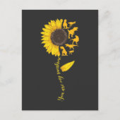 Sunflower Sunshine Cute Dinosaur Lover Trex Dino Briefkaart (Voorkant)