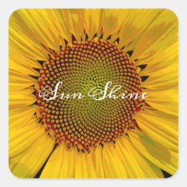 SUNFLOWER SUNSHINE FOTO SQUARE STICKER