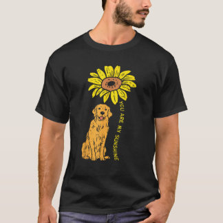 Sunflower Sunshine Golden Retriever Pet Dog Girls T-shirt