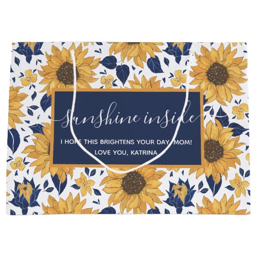 Sunflower Sunshine Inside Gift Bag Groot Cadeauzakje (Voorkant)