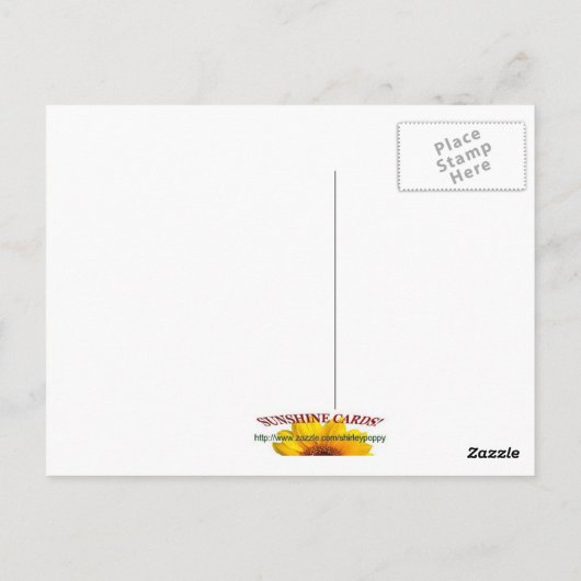 SUNFLOWER SUNSHINE ~ Postacrd Briefkaart (Achterkant)