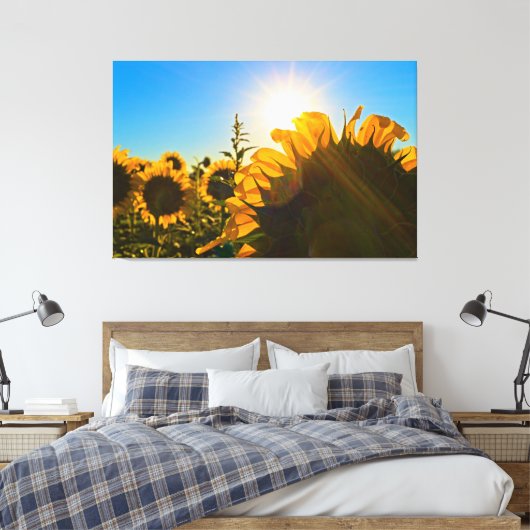 Sunflower Sunstar Canvas Afdruk (Insitu (Slaapkamer))