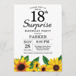 Sunflower Surprise 18th Birthday Invitation Kaart<br><div class="desc">Sunflower Surprise 18th Birthday Invitation. Floral Flowers en White Background landretro. Vrouwendag. 12e 13e 15e 16e 18e 21e 30e 40e 50e 60e 70e 90e 100e, om het even welke leeftijd. Afdrukbaar digitaal. Voor verdere aanpassing, te klikken gelieve de knoop "van de Aanpassing het"en ons ontwerphulpmiddel te gebruiken om deze sjabloon...</div>