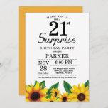 Sunflower Surprise 21st Birthday Invitation Kaart<br><div class="desc">Sunflower Surprise 21st Birthday Invitation. Floral Flowers en White Background landretro. Vrouwendag. 12e 13e 15e 16e 18e 21e 30e 40e 50e 60e 70e 90e 100e, om het even welke leeftijd. Afdrukbaar digitaal. Voor verdere aanpassing, te klikken gelieve de knoop "van de Aanpassing het"en ons ontwerphulpmiddel te gebruiken om deze sjabloon...</div>