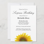 Sunflower Surprise Birthday Party Invitation Kaart (Voorkant)