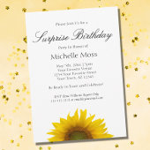 Sunflower Surprise Birthday Party Invitation Kaart