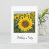 Sunflower Surprise Birthday Party Invitation Kaart (Staand voorkant)