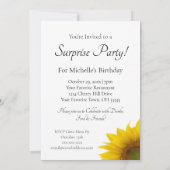 Sunflower Surprise Birthday Party Invitation Kaart (Achterkant)