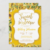 Sunflower Sweet 16 Uitnodiging (Voorkant / Achterkant)