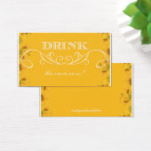 Sunflower Swirl Wedding Drink Ticket Visitekaartje (Bureau)