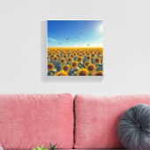 Sunflower Symphony Canvas Afdruk (Insitu (Woonkamer))