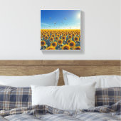 Sunflower Symphony Canvas Afdruk (Insitu (Slaapkamer))