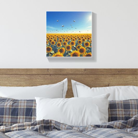 Sunflower Symphony Canvas Afdruk (Insitu (Slaapkamer))