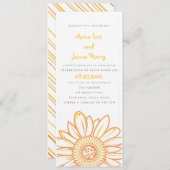 Sunflower Tea Length Wedding Invitation Kaart (Voorkant / Achterkant)