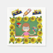 Sunflower Teacher Paper Napkins Servet (Voorkant)
