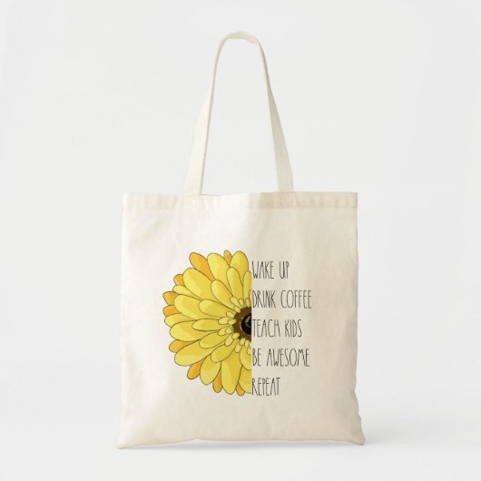 Sunflower Teacher Quote Tote Bag (Voorkant)