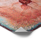 Sunflower Teal Brown Sepia Vintage Antique Texture Poster (Hoek)