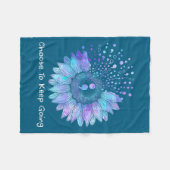 Sunflower Teal Purple Ribbon Suicide Prevention Aw Fleece Deken (Voorkant (Horizontaal))