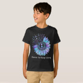 Sunflower Teal Purple Ribbon Suicide Prevention Aw T-shirt (Voorkant volledig)