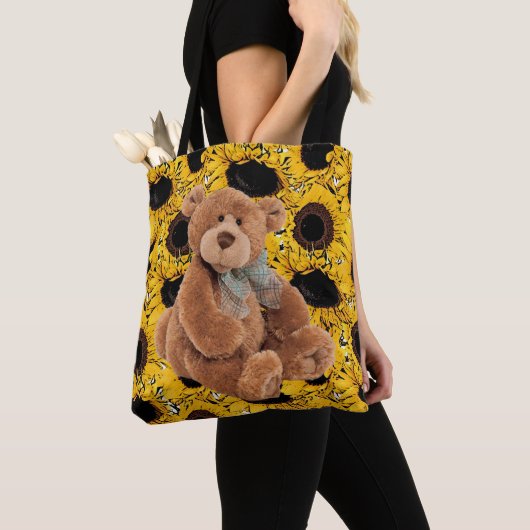 Sunflower Teddy BearTote Tote Bag (Dichtbij)
