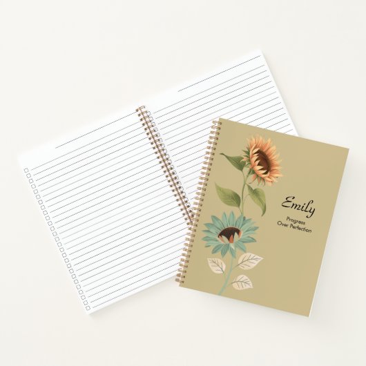 Sunflower Theme Checkbox Planner Notitieboek (Binnen)