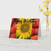 SUNFLOWER TOMATOES FOTO BIRTHDAY WENSKAART KAART (Gele Bloem)