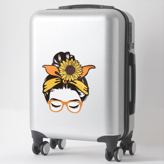 Sunflower Top Knot Sticker (Koffer)