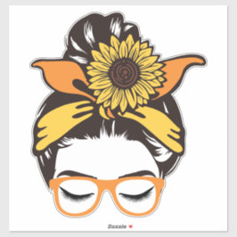 Sunflower Top Knot Sticker