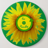 Sunflower Trendy Green Eco-Friendly Ronde Button 6,0 Cm (Voorkant)