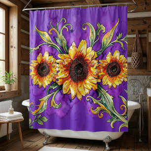 Sunflower Trio – Art Nouveau Douchegordijn