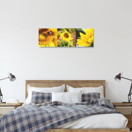 Sunflower Trio Canvas Afdruk (Insitu (Slaapkamer))