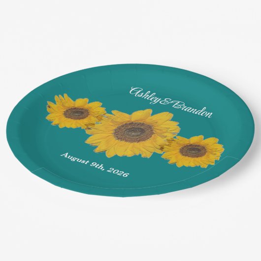 sunflower trio no3 for weddings papieren bordje (Gekanteld)