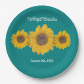 sunflower trio no3 for weddings papieren bordje (Voorkant)