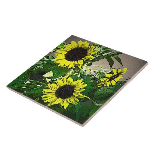 Sunflower Trio Tegeltje (Zijkant)