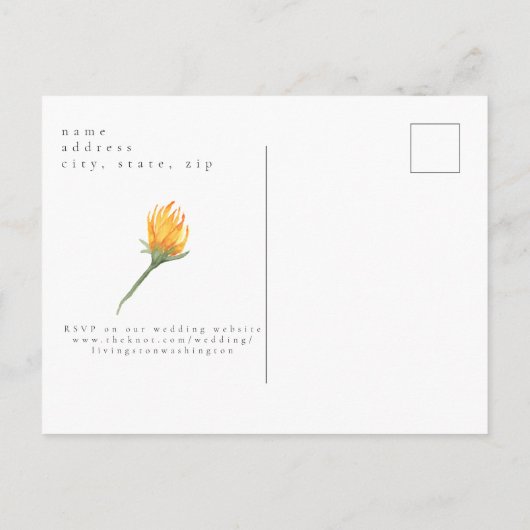 Sunflower Turquoise budget Weddenschap Uitnodiging Briefkaart (Achterkant)