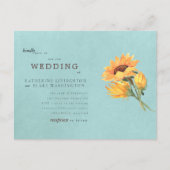 Sunflower Turquoise budget Weddenschap Uitnodiging Briefkaart (Voorkant)