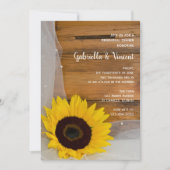 Sunflower Veil Country Weddenschap Kaart (Voorkant)